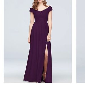 David’s bridal bridemaids dress plum